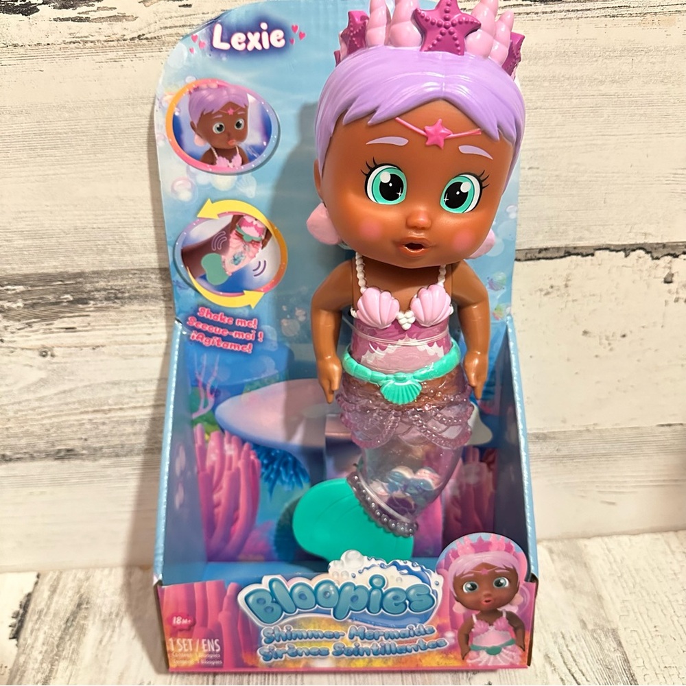 Bloopies Mermaids Shimmer Tail Lexie Water Toy with Shimmer mermaid Tail NEW